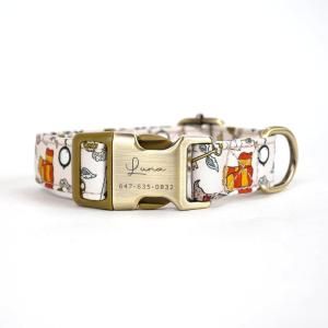 imagePersonalized Dog Collar with Name and Phone Number EngravedAdjustable Custom Puppy CollarOrganic Cotton Pet Collar for Small Medium Large Boy Girl DogsWizard School