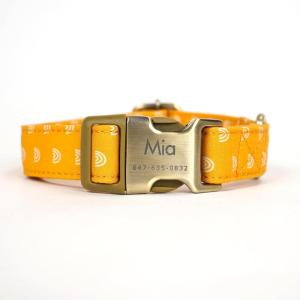 imagePersonalized Dog Collar with Name and Phone Number EngravedAdjustable Custom Puppy CollarOrganic Cotton Pet Collar for Small Medium Large Boy Girl DogsHobo Rainbow