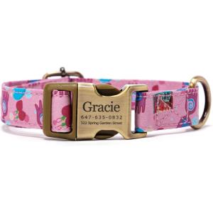 imagePersonalized Dog Collar with Name and Phone Number EngravedAdjustable Custom Puppy CollarOrganic Cotton Pet Collar for Small Medium Large Boy Girl Dogsluna lovegood