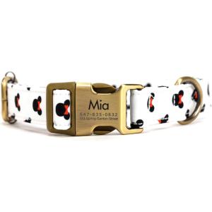 imagePersonalized Dog Collar with Name and Phone Number EngravedAdjustable Custom Puppy CollarOrganic Cotton Pet Collar for Small Medium Large Boy Girl DogsMinnie