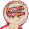 imageAngelinas Palace Round Jewelry Organizer Case Travel Bag Bridesmaid Gifts Vegan Leather Box for Necklace Earring Bracelet RingBlackBlossom fuschia