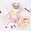imageAngelinas Palace Round Jewelry Organizer Case Travel Bag Bridesmaid Gifts Vegan Leather Box for Necklace Earring Bracelet RingBlackBlossom pink