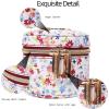 imageAngelinas Palace Round Jewelry Organizer Case Travel Bag Bridesmaid Gifts Vegan Leather Box for Necklace Earring Bracelet RingBlackBlossom wine