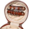 imageAngelinas Palace Round Jewelry Organizer Case Travel Bag Bridesmaid Gifts Vegan Leather Box for Necklace Earring Bracelet RingBlackBran