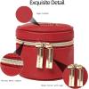 imageAngelinas Palace Round Jewelry Organizer Case Travel Bag Bridesmaid Gifts Vegan Leather Box for Necklace Earring Bracelet RingBlackBrandy