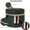 imageAngelinas Palace Round Jewelry Organizer Case Travel Bag Bridesmaid Gifts Vegan Leather Box for Necklace Earring Bracelet RingBlackDeep evergreen