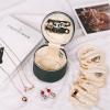 imageAngelinas Palace Round Jewelry Organizer Case Travel Bag Bridesmaid Gifts Vegan Leather Box for Necklace Earring Bracelet RingBlackDeep evergreen