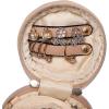 imageAngelinas Palace Round Jewelry Organizer Case Travel Bag Bridesmaid Gifts Vegan Leather Box for Necklace Earring Bracelet RingBlackLight fawn