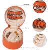 imageAngelinas Palace Round Jewelry Organizer Case Travel Bag Bridesmaid Gifts Vegan Leather Box for Necklace Earring Bracelet RingBlackLight terracotta