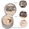 imageAngelinas Palace Round Jewelry Organizer Case Travel Bag Bridesmaid Gifts Vegan Leather Box for Necklace Earring Bracelet RingBlackPearl grey