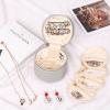 imageAngelinas Palace Round Jewelry Organizer Case Travel Bag Bridesmaid Gifts Vegan Leather Box for Necklace Earring Bracelet RingBlackPearl grey