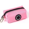 imageOrganic Cotton Dog Poop Bag Holder for Leash Brass Hardware Waste Bag Dispenser Pet Waste Management SolutionCoral