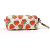 imageOrganic Cotton Dog Poop Bag Holder for Leash Brass Hardware Waste Bag Dispenser Pet Waste Management SolutionDancing Srawberries