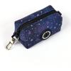 imageOrganic Cotton Dog Poop Bag Holder for Leash Brass Hardware Waste Bag Dispenser Pet Waste Management SolutionGalaxy Stars
