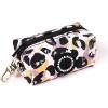 imageOrganic Cotton Dog Poop Bag Holder for Leash Brass Hardware Waste Bag Dispenser Pet Waste Management SolutionLeopard