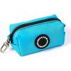 imageOrganic Cotton Dog Poop Bag Holder for Leash Brass Hardware Waste Bag Dispenser Pet Waste Management SolutionPeacock Blue