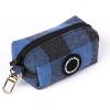 imageOrganic Cotton Dog Poop Bag Holder for Leash Brass Hardware Waste Bag Dispenser Pet Waste Management SolutionPlaid Blue