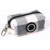 imageOrganic Cotton Dog Poop Bag Holder for Leash Brass Hardware Waste Bag Dispenser Pet Waste Management SolutionPlaid Grey