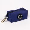 imageOrganic Cotton Dog Poop Bag Holder for Leash Brass Hardware Waste Bag Dispenser Pet Waste Management SolutionRoyal Blue