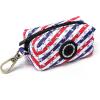 imageOrganic Cotton Dog Poop Bag Holder for Leash Brass Hardware Waste Bag Dispenser Pet Waste Management SolutionStars and Stripes