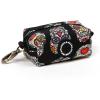 imageOrganic Cotton Dog Poop Bag Holder for Leash Brass Hardware Waste Bag Dispenser Pet Waste Management SolutionSugar Skull