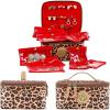 imageAngelinas Palace Gorde Medium Jewelry Case Womens Travel Organizer Bag Big Capacity Storage with Detachable Necklace Earring Ring Pouches Train Jewelry Case LeopardLeopard