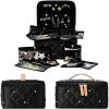 imageAngelinas Palace Gorde Medium Jewelry Case Womens Travel Organizer Bag Big Capacity Storage with Detachable Necklace Earring Ring Pouches Train Jewelry Case LeopardDiamond Black