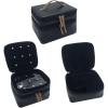 imageAngelinas Palace Jewelry Organizer Boxes for Women GirlsEiger Medium Travel Jewelry Case Storage Bag with Detachable Necklace Earring Bracelet Ring PouchesDiamond BlackMemory Black