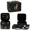 imageAngelinas Palace Jewelry Organizer Boxes for Women GirlsEiger Medium Travel Jewelry Case Storage Bag with Detachable Necklace Earring Bracelet Ring PouchesDiamond BlackDiamond Black