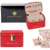 imageAngelinas Palace Snakeskin Pattern Jewelry Organizer Case Bridesmaid Gifts Travel Bag Vegan Leather Box for Necklace Earring Bracelet RingChampagneRed