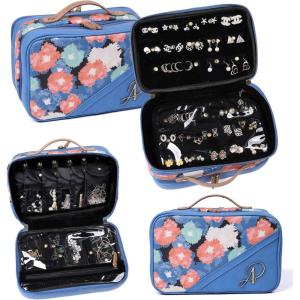 imageAngelinas Palace Beynac Large Jewelry Case Womens Travel Organizer Bag Big Capacity Storage with Detachable Necklace Earring Ring Pouches Train Jewelry CaseBohemian BlissBohemian Bliss
