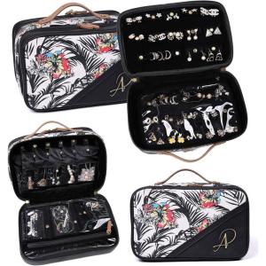 imageAngelinas Palace Beynac Large Jewelry Case Womens Travel Organizer Bag Big Capacity Storage with Detachable Necklace Earring Ring Pouches Train Jewelry CaseBohemian BlissLost in Paradise