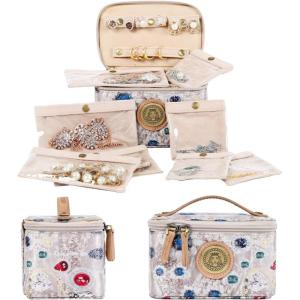 imageAngelinas Palace Gorde Small Jewelry Case Womens Travel Organizer Bag Big Capacity Storage with Detachable Necklace Earring Ring Pouches Train Jewelry CaseJewelry Jewelry