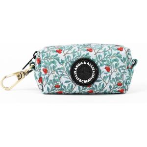imageOrganic Cotton Dog Poop Bag Holder for Leash Brass Hardware Waste Bag Dispenser Pet Waste Management SolutionArbutus
