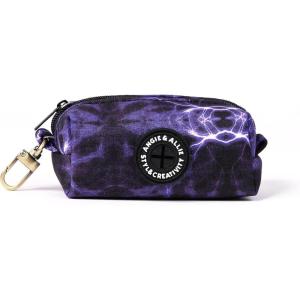 imageOrganic Cotton Dog Poop Bag Holder for Leash Brass Hardware Waste Bag Dispenser Pet Waste Management SolutionAurora
