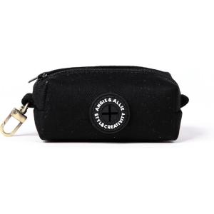 imageOrganic Cotton Dog Poop Bag Holder for Leash Brass Hardware Waste Bag Dispenser Pet Waste Management SolutionBlack