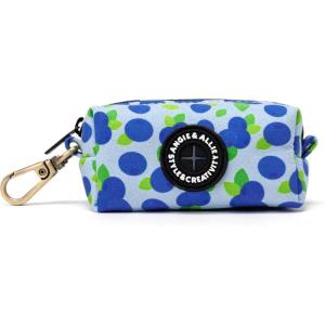 imageOrganic Cotton Dog Poop Bag Holder for Leash Brass Hardware Waste Bag Dispenser Pet Waste Management SolutionBlueberry