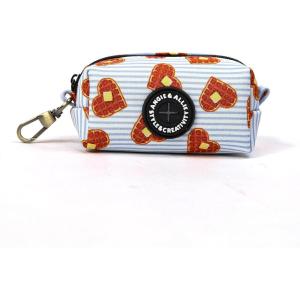 imageOrganic Cotton Dog Poop Bag Holder for Leash Brass Hardware Waste Bag Dispenser Pet Waste Management SolutionButter Waffles