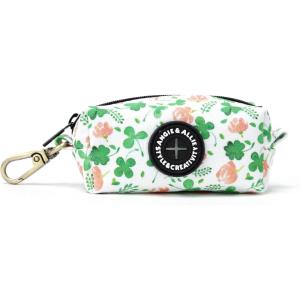 imageOrganic Cotton Dog Poop Bag Holder for Leash Brass Hardware Waste Bag Dispenser Pet Waste Management SolutionCloves