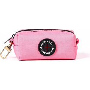 imageOrganic Cotton Dog Poop Bag Holder for Leash Brass Hardware Waste Bag Dispenser Pet Waste Management SolutionCoral