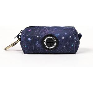 imageOrganic Cotton Dog Poop Bag Holder for Leash Brass Hardware Waste Bag Dispenser Pet Waste Management SolutionGalaxy Stars