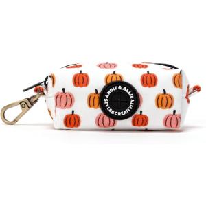 imageOrganic Cotton Dog Poop Bag Holder for Leash Brass Hardware Waste Bag Dispenser Pet Waste Management SolutionLove Halloween