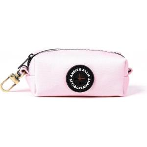 imageOrganic Cotton Dog Poop Bag Holder for Leash Brass Hardware Waste Bag Dispenser Pet Waste Management SolutionPink