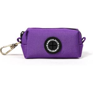imageOrganic Cotton Dog Poop Bag Holder for Leash Brass Hardware Waste Bag Dispenser Pet Waste Management SolutionPurple Tornado