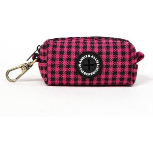 imageOrganic Cotton Dog Poop Bag Holder for Leash Brass Hardware Waste Bag Dispenser Pet Waste Management SolutionShepherd Fuschia