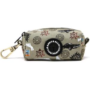 imageOrganic Cotton Dog Poop Bag Holder for Leash Brass Hardware Waste Bag Dispenser Pet Waste Management SolutionSupernatural