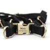 imageAngie and Allie Organic Cotton Personalized Step in Dog Harness with Brass BuckleCustom Dog Halter VestsAdjustable No Pull Canine Halter Harness for Small Medium Large DogsBlack