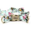 imageAngie and Allie Organic Cotton Personalized Step in Dog Harness with Brass BuckleCustom Dog Halter VestsAdjustable No Pull Canine Halter Harness for Small Medium Large DogsBouquet Blue
