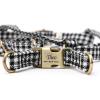 imageAngie and Allie Organic Cotton Personalized Step in Dog Harness with Brass BuckleCustom Dog Halter VestsAdjustable No Pull Canine Halter Harness for Small Medium Large DogsShepherd Black  White