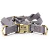 imageAngie and Allie Organic Cotton Personalized Step in Dog Harness with Brass BuckleCustom Dog Halter VestsAdjustable No Pull Canine Halter Harness for Small Medium Large DogsLight Grey
